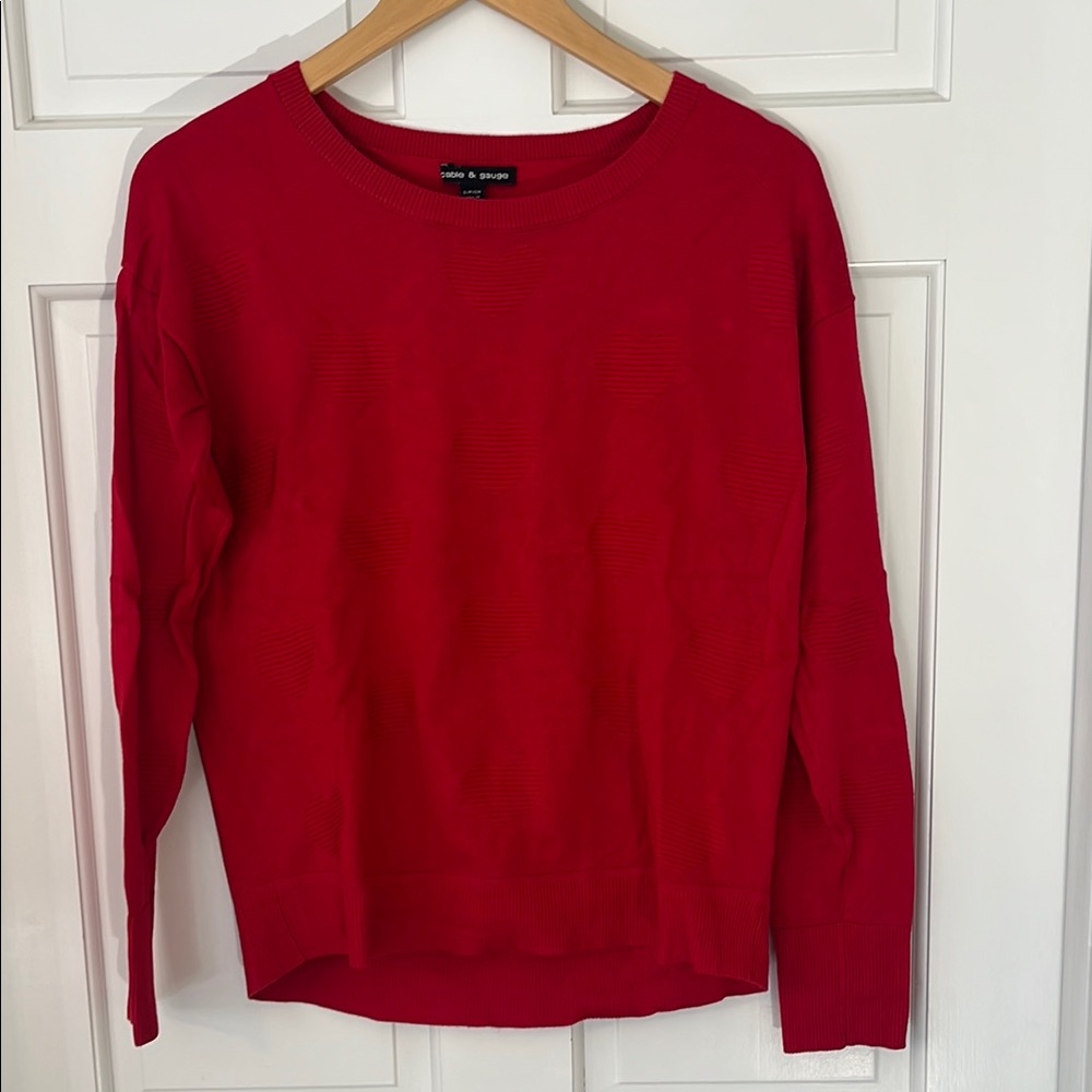 Red heart pattern Crewneck Sweater - Women's